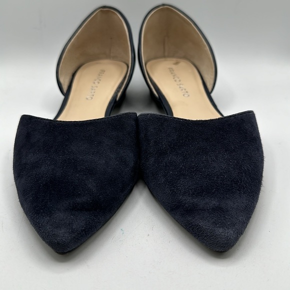 Franco Sarto Hull navy blue open side wedge heel shoes, size 7.5 - Picture 6 of 10